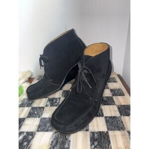 Michael Michael Kors Women's Pierce Lace Up Wedge Bootie Suede Black 7.5M